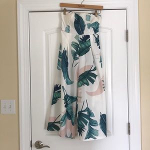Banana Leaf Print wide leg jumpsuit